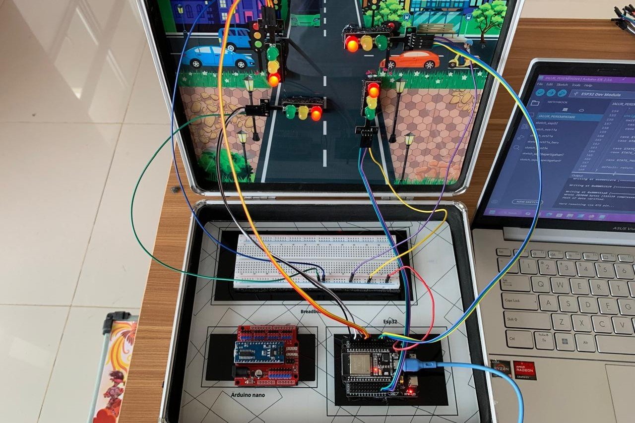 Tampilan dalam prototipe mini simulator traffic light